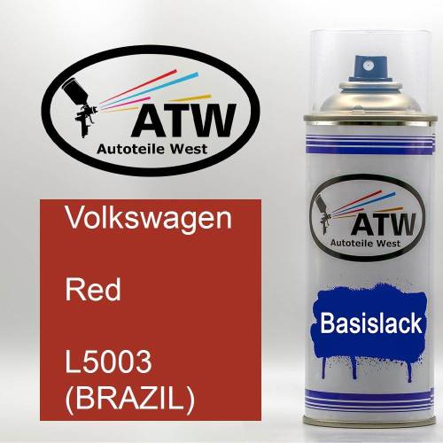 Volkswagen, Red, L5003 (BRAZIL): 400ml Sprühdose, von ATW Autoteile West.